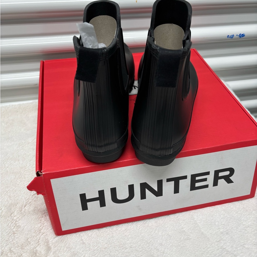 Hunter Black Ankle Boots